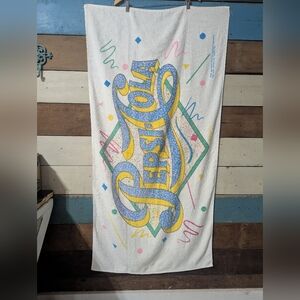 Pepsi Colorful Graphic Bath Towel Vtg 90s Y2K Party Teal Beach B
